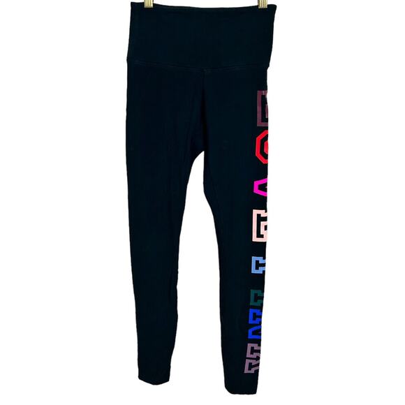 Victoria's Secret Pink High Waist Full Length Legging Sz XS Black Cotton Blend - Picture 5 of 7